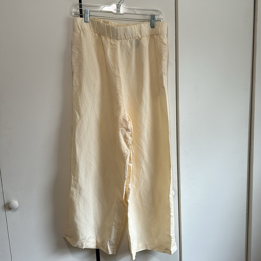 NWOT Linen Blend Elastic Waist Pants